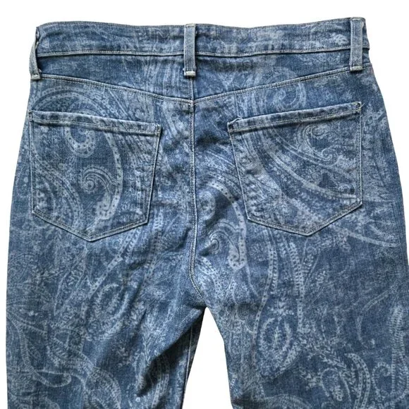 L’Agence Stassi High Rise Jeans 29 Sleek Baby Boot Blue Paisley - Picture 7 of 14